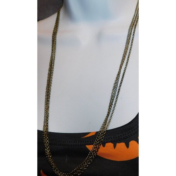 Casual Classic Antiqued Silver Tone Triple Chain Necklace - Picture 5 of 5